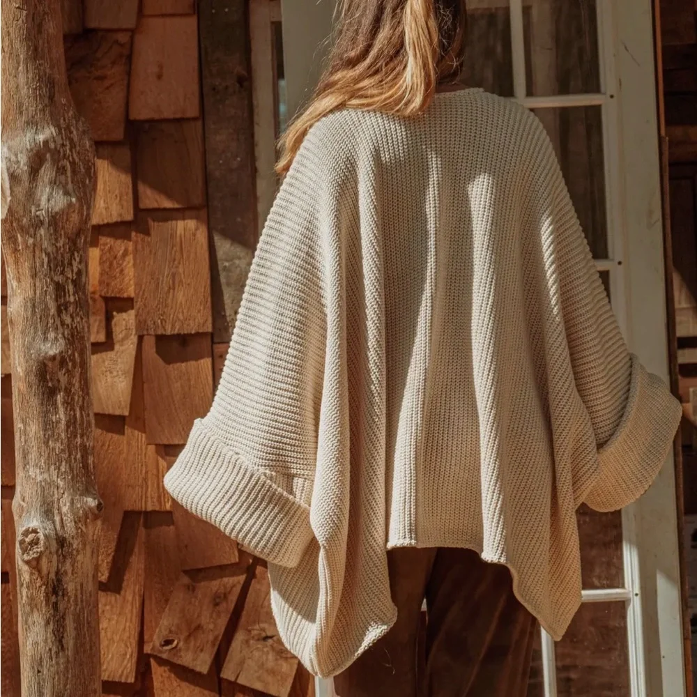 Like New Gardenbelle 100% Organic unbleached cotton oversized Cardigan USA made - Picture 11 of 16